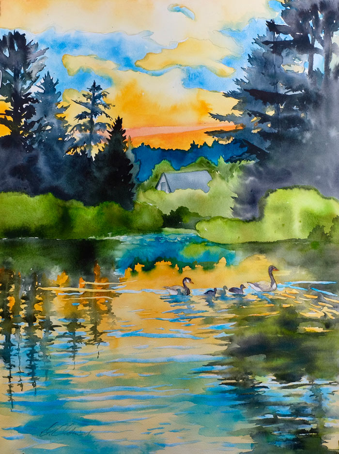 'Sunset at Coffin Pond' by Debbie Aldrich